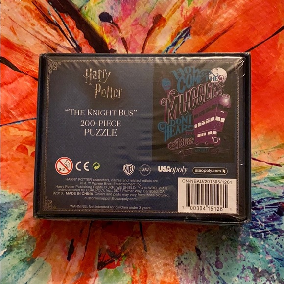 Harry Potter 200 Piece Puzzle Muggles The Knight Bus 9" x 11" Black Purple NWT - Picture 2 of 4